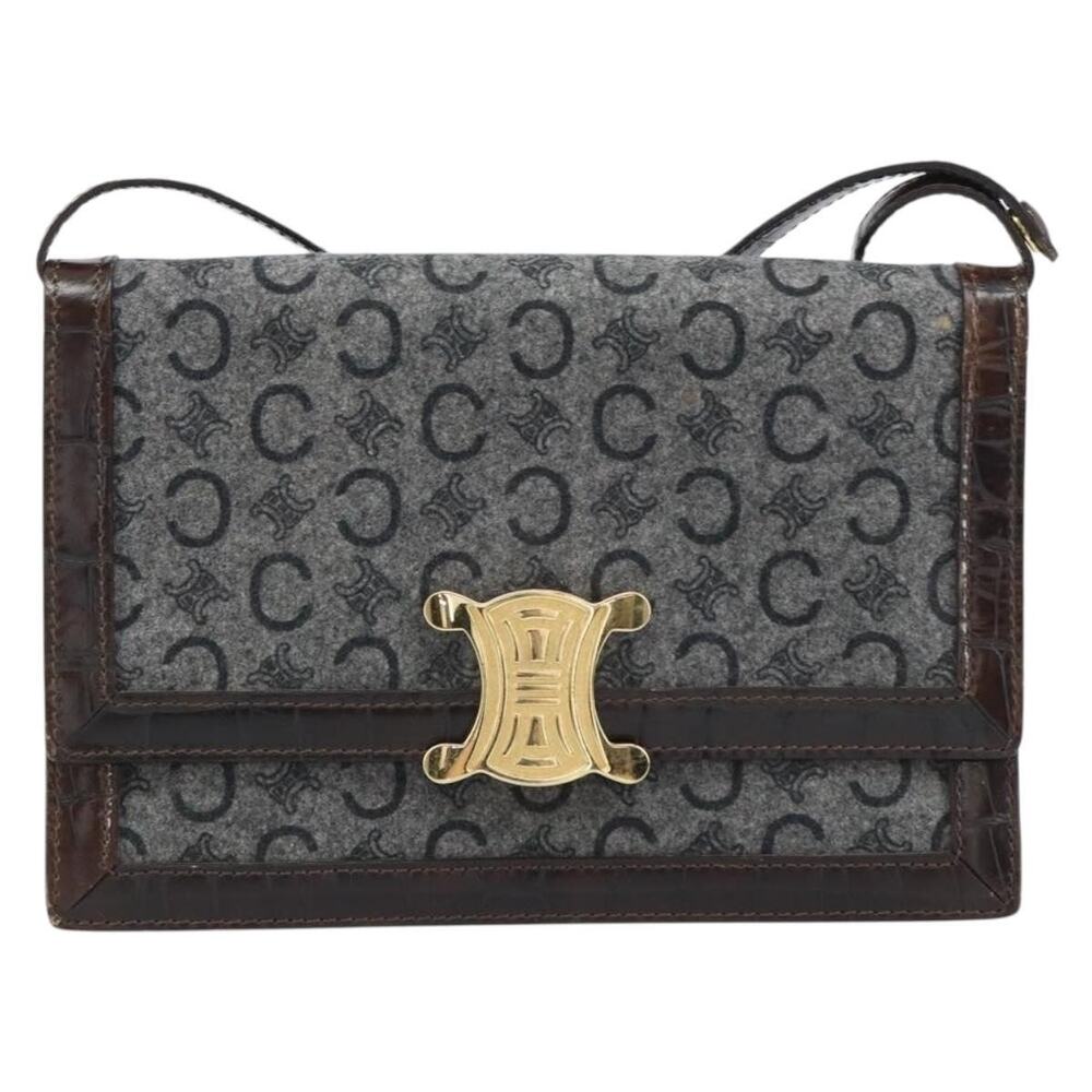 Celine C Macadam Shoulder Bag Gray